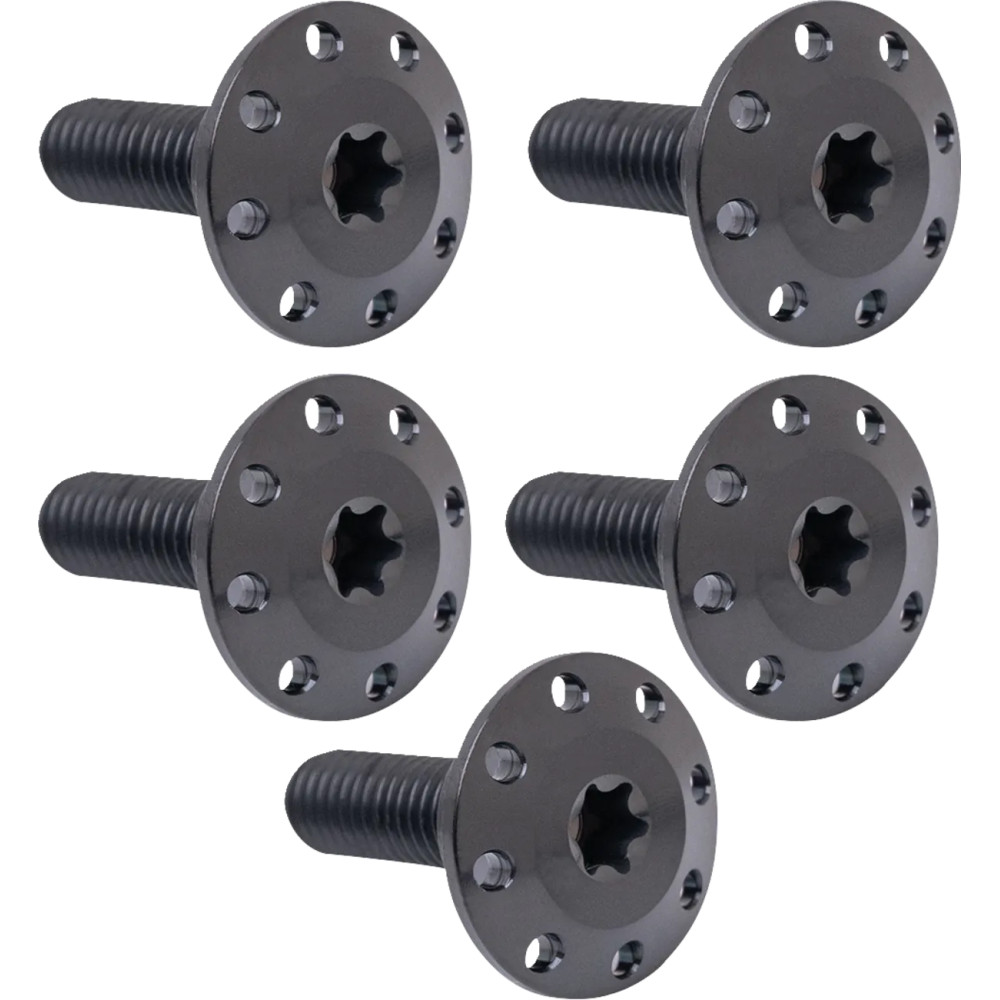Holeshot Front Floating Brake Rotor Bolt Kit — Titanium, Black, Polished