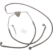 Extended Length Stainless Steel Brake Line Kit — Oversize +8 in, without ABS, Silver