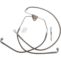 Extended Length Stainless Steel Brake Line Kit — Oversize +25.4 cm (10"), 39 cm, 84 cm, without ABS, Silver