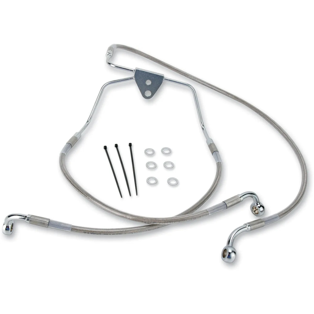 Extended Length Stainless Steel Brake Line Kit — 16", 28-7/8", Oversize +2", Front