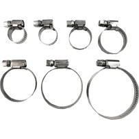 Embossed Stainless Steel Hose Clamps — 8 mm - 16 mm, 10 pack