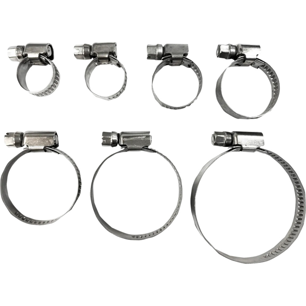Embossed Stainless Steel Hose Clamps — 8 mm - 16 mm, 10 pack