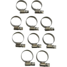 Embossed Stainless Steel Hose Clamps — 12–22 mm (1/2"–7/8"), 10 pack