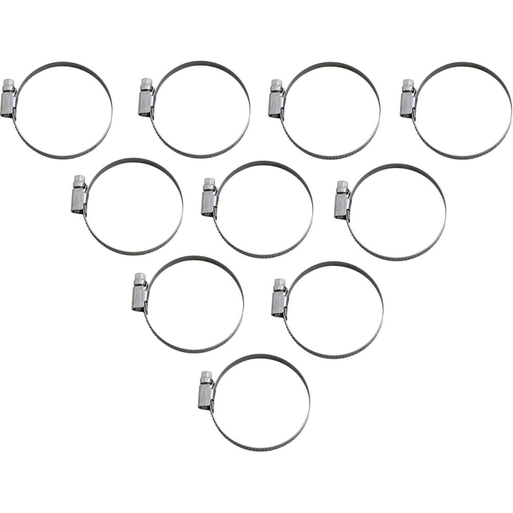 Embossed Stainless Steel Hose Clamps — 40 mm–60 mm, 10 Pack