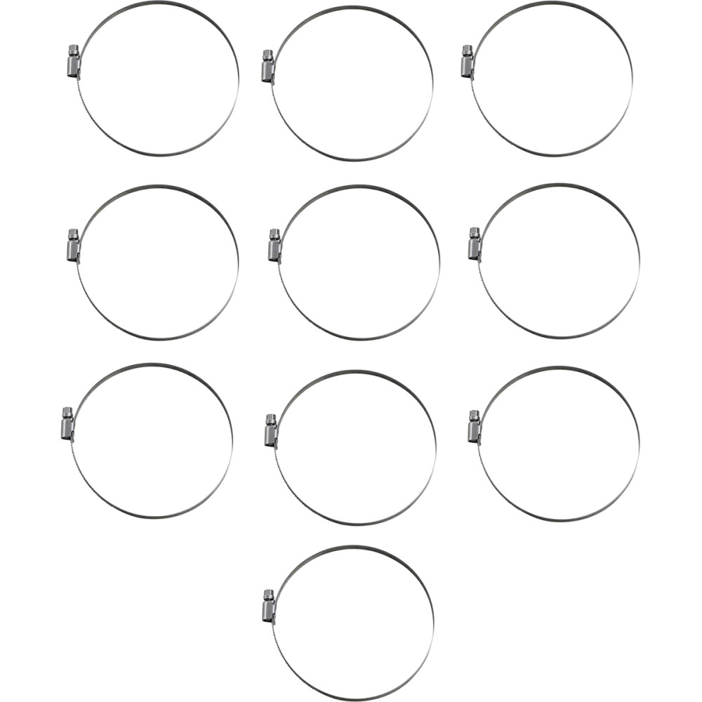 Abrazaderas de manguera estampadas de acero inoxidable — 100–120 mm, plateado