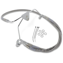 Extended Length Stainless Steel Brake Line Kit — 40.5 cm, 78.5 cm, Oversize +10.2 cm, Silver