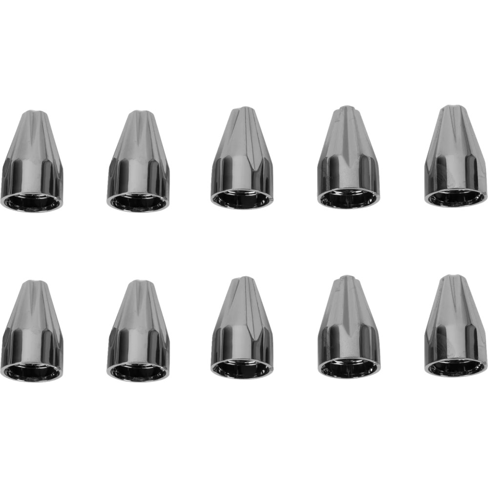 Juego de tapones para pernos de motor — 1/4" perno, cromo negro, paquete de 10