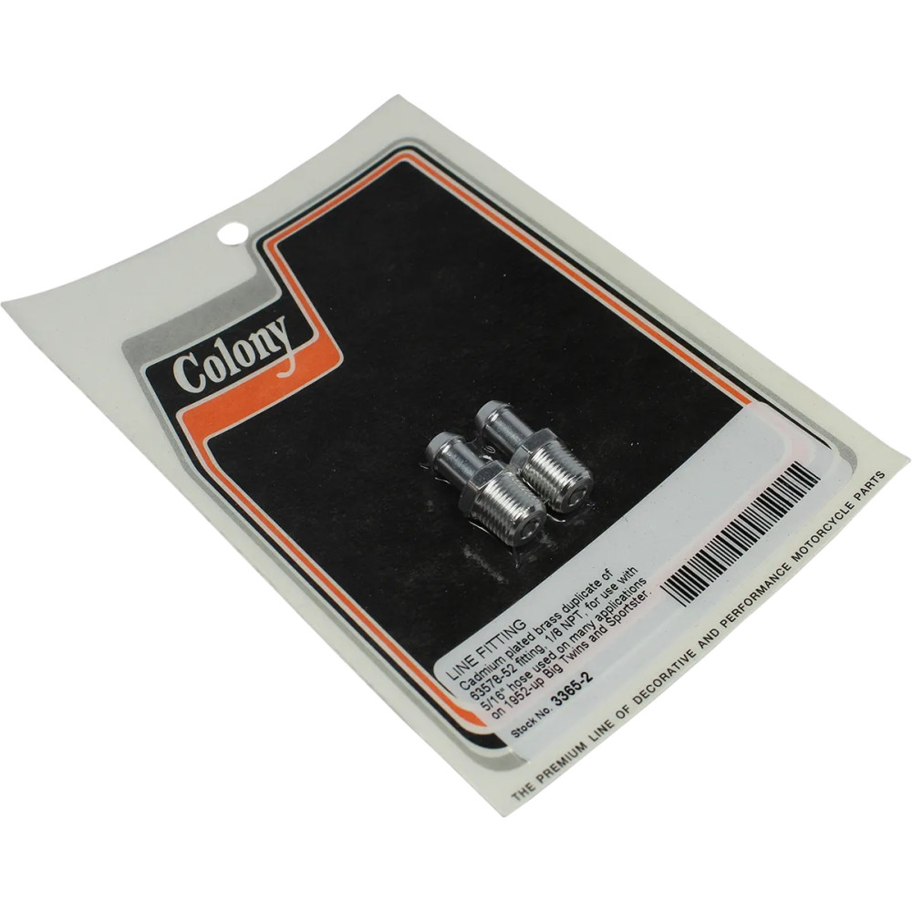 Line Fitting — 5/16" hose, 1/8" NPT, 2-pack, Cadmium plated