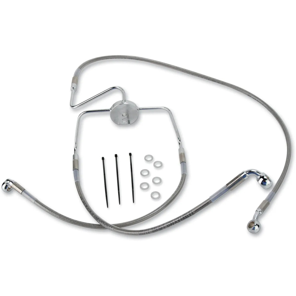 Extended Length Stainless Steel Brake Line Kit — 16", 27-1/2", Front, Oversize +2"