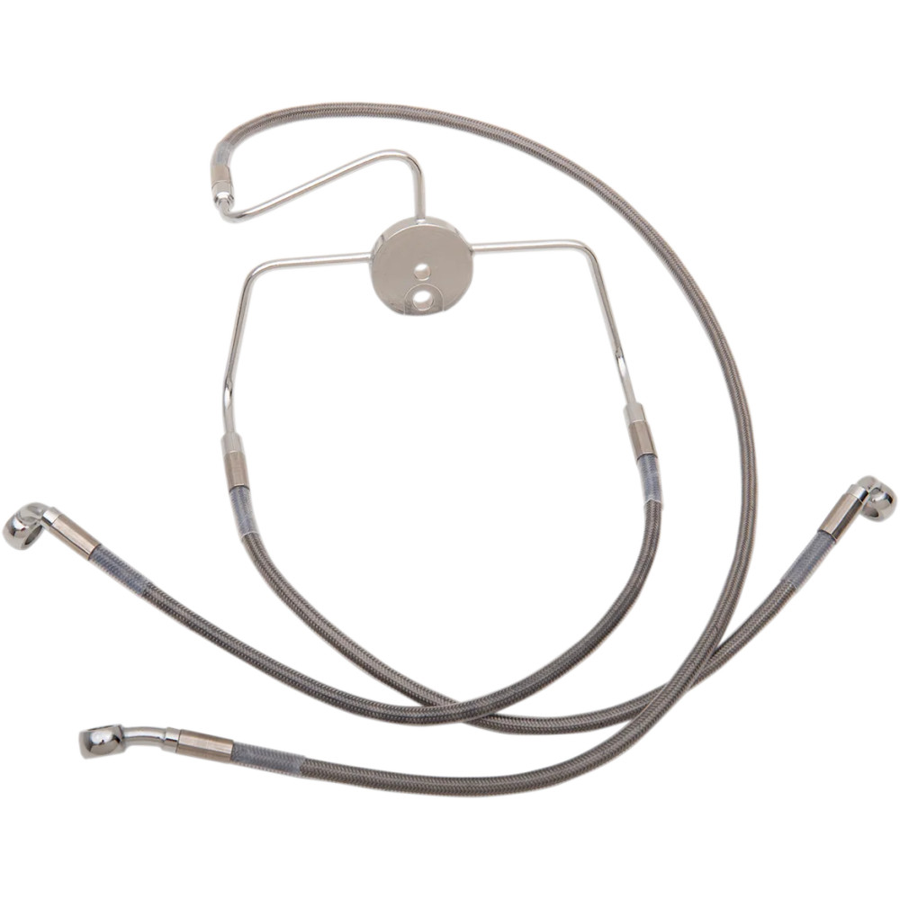 Extended Length Stainless Steel Brake Line Kit — Oversize +20.3 cm (8"), 85 cm (33.5"), 40.5 cm (16"), Silver, clear-coated