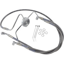 Extended Length Stainless Steel Brake Line Kit — 90 cm (35.5"), 40.5 cm (16"), Oversize +25.4 cm, Silver