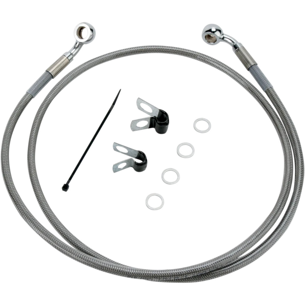 Extended Length Stainless Steel Brake Line Kit — 112.5 cm (44-3/8"), Oversize +15.2 cm (6"), Front