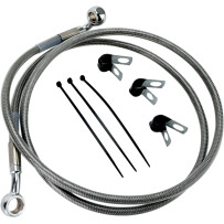 Extended Length Stainless Steel Brake Line Kit — 117.5 cm (46-1/4"), Oversize +5.1 cm (2"), Silver