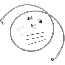 Extended Length Stainless Steel Brake Line Kit — 127.5 cm (50-1/4"), Oversize +15.2 cm (6"), Silver