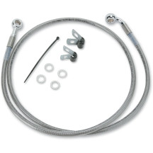 Extended Length Stainless Steel Brake Line Kit — 130 cm, Oversize +15.2 cm (6") , Front, Silver