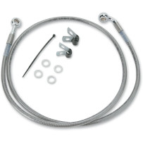 Extended Length Stainless Steel Brake Line Kit — 130 cm, Oversize +15.2 cm (6") , Front, Silver