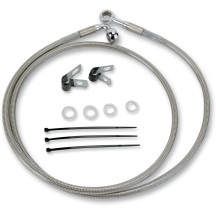 Extended Length Stainless Steel Brake Line Kit — Oversize 2" (+5.1 cm), Front, Silver clear-coated