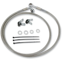 Extended Length Stainless Steel Brake Line Kit — Oversize 2" (+5.1 cm), Front, Silver clear-coated