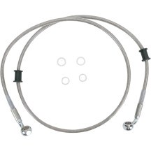 Stainless Steel Brake Line Kit — 112 cm (44-1/8"), without ABS, Silver, clear-coated