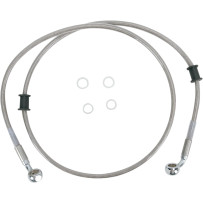 Stainless Steel Brake Line Kit — 112 cm (44-1/8"), without ABS, Silver, clear-coated