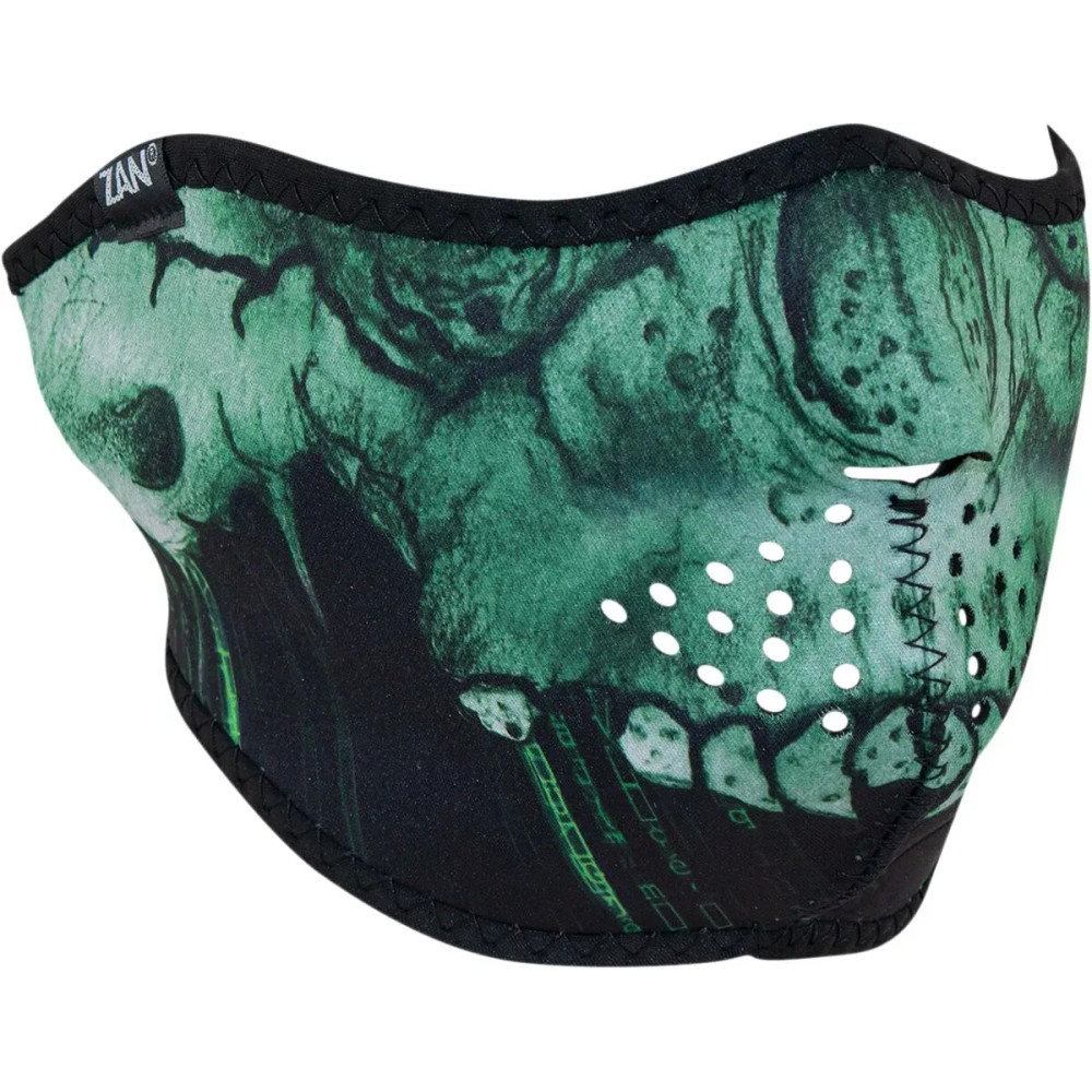 Mascarilla de neopreno media — Talla única, negro, verde