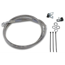 Extended Length Stainless Steel Brake Line Kit — 44" (112 cm), Oversize +2" (5.1 cm), Front, Silver clear-coated