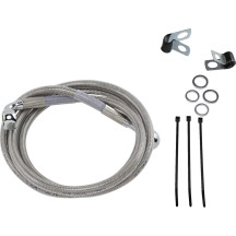 Extended Length Stainless Steel Brake Line Kit — 46" length, Oversize +4", Front, Silver