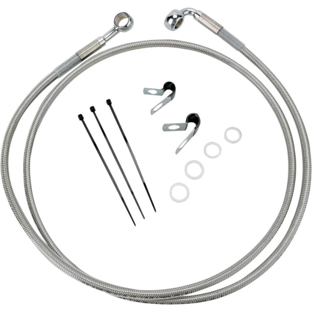 Extended Length Stainless Steel Brake Line Kit — 132 cm (52"), Oversize +25.4 cm (10")