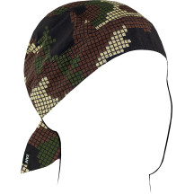 Flydanna® Bandana de algodón — Talla única, Negro, Marrón, Caqui, Verde camuflaje