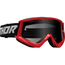 Combat Sand Racer Goggle — One Size, Red, Smoke lens
