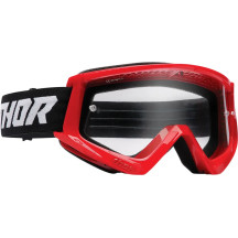 Combat Racer Goggle — One Size, Red/Black, Clear Lens