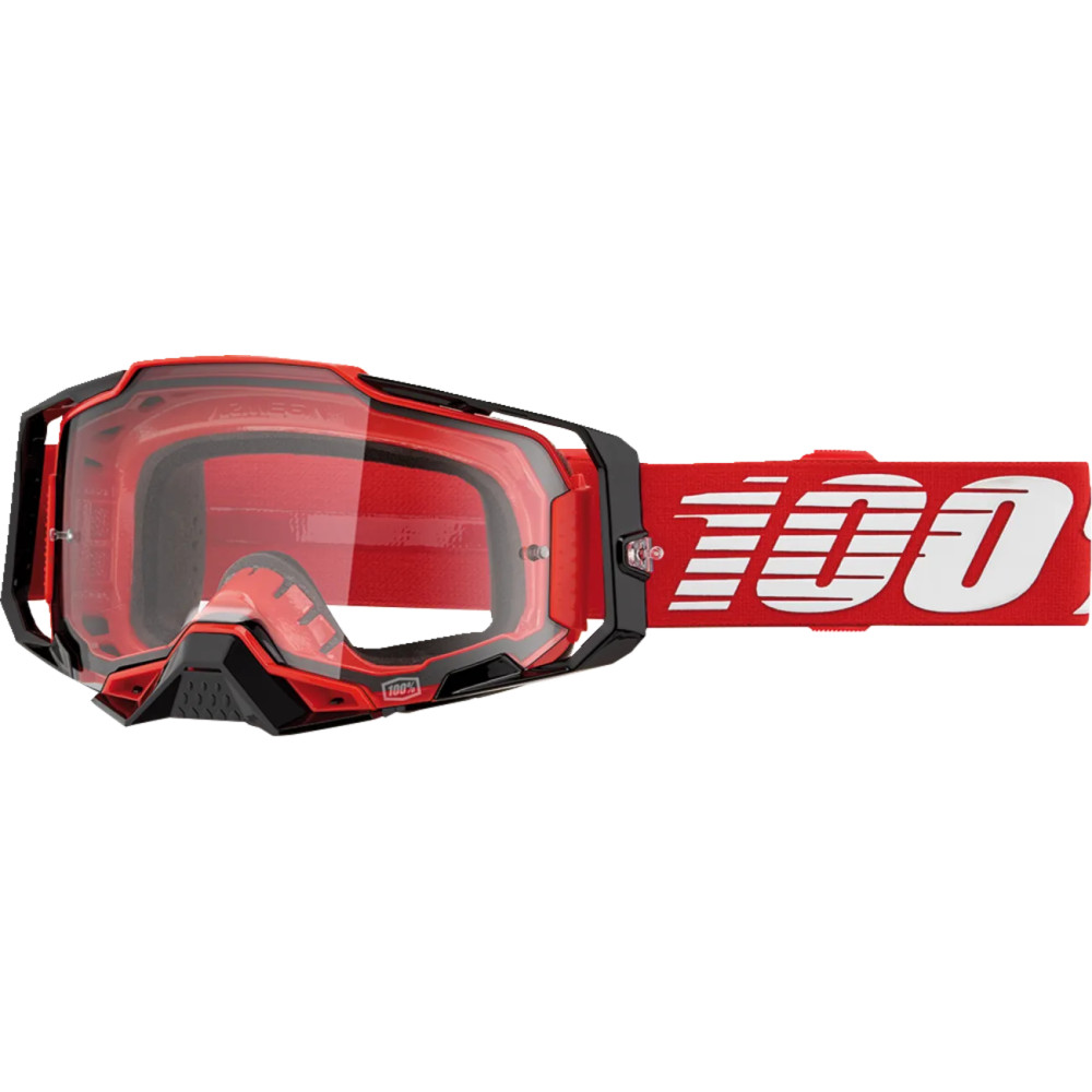 Armega Goggle — One Size, Clear lens, Red/Black/White