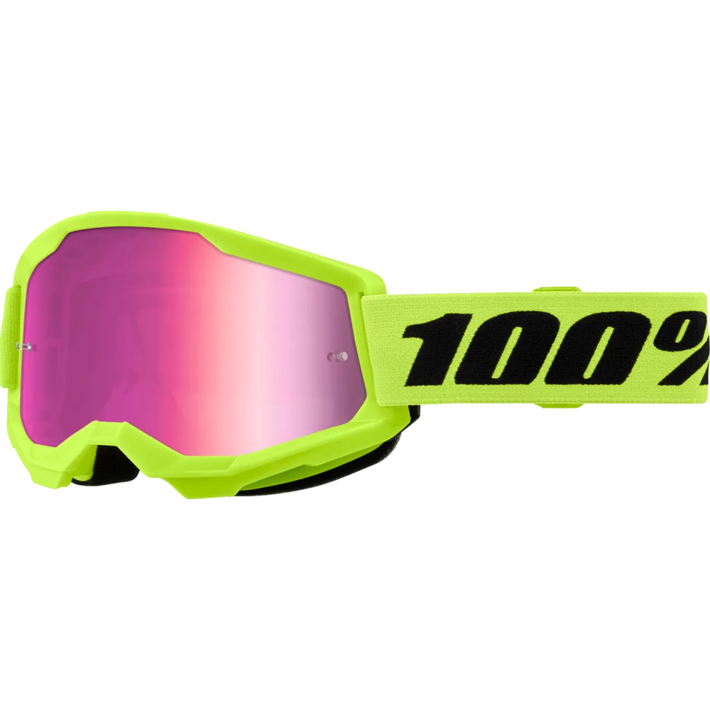 Strata 2 Goggle — Fluorescent Yellow, Pink mirror lens, One Size