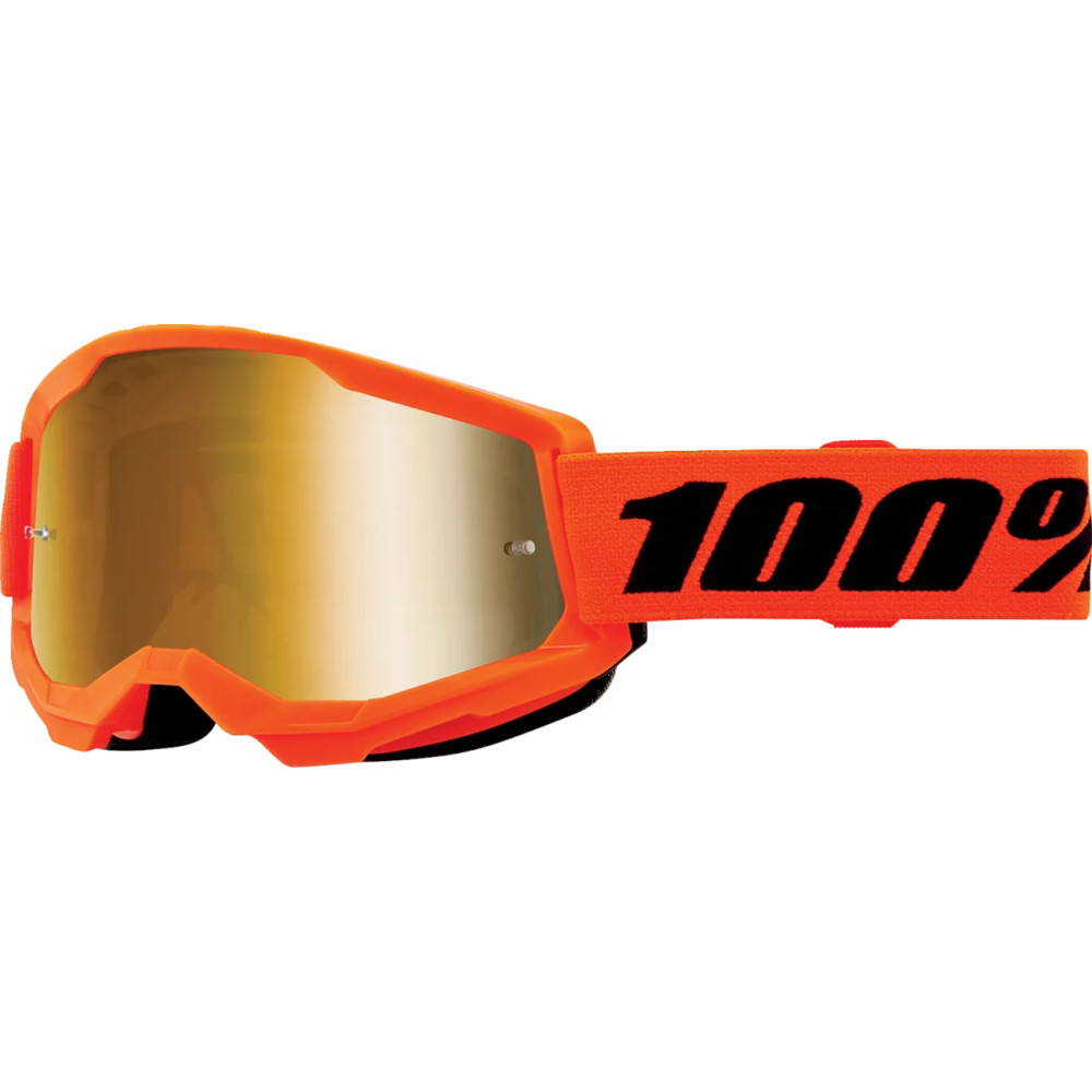 Youth Strata 2 Goggle — Orange, Matte finish, Mirrored Gold lens, One Size