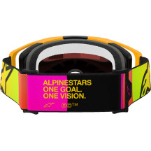 Vision 8 Corp Goggle — One Size, Pink, Yellow, Mirrored Red Lens