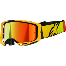 Vision 8 Corp Goggle — One Size, Pink, Yellow, Mirrored Red Lens