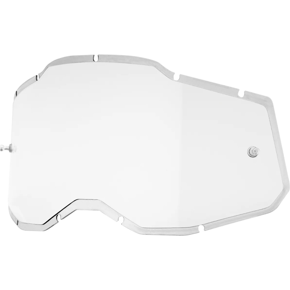 Accuri 2/Racecraft 2/Strata 2 Goggle Injected Lens — Single-layer lens, Clear, Silver mirror