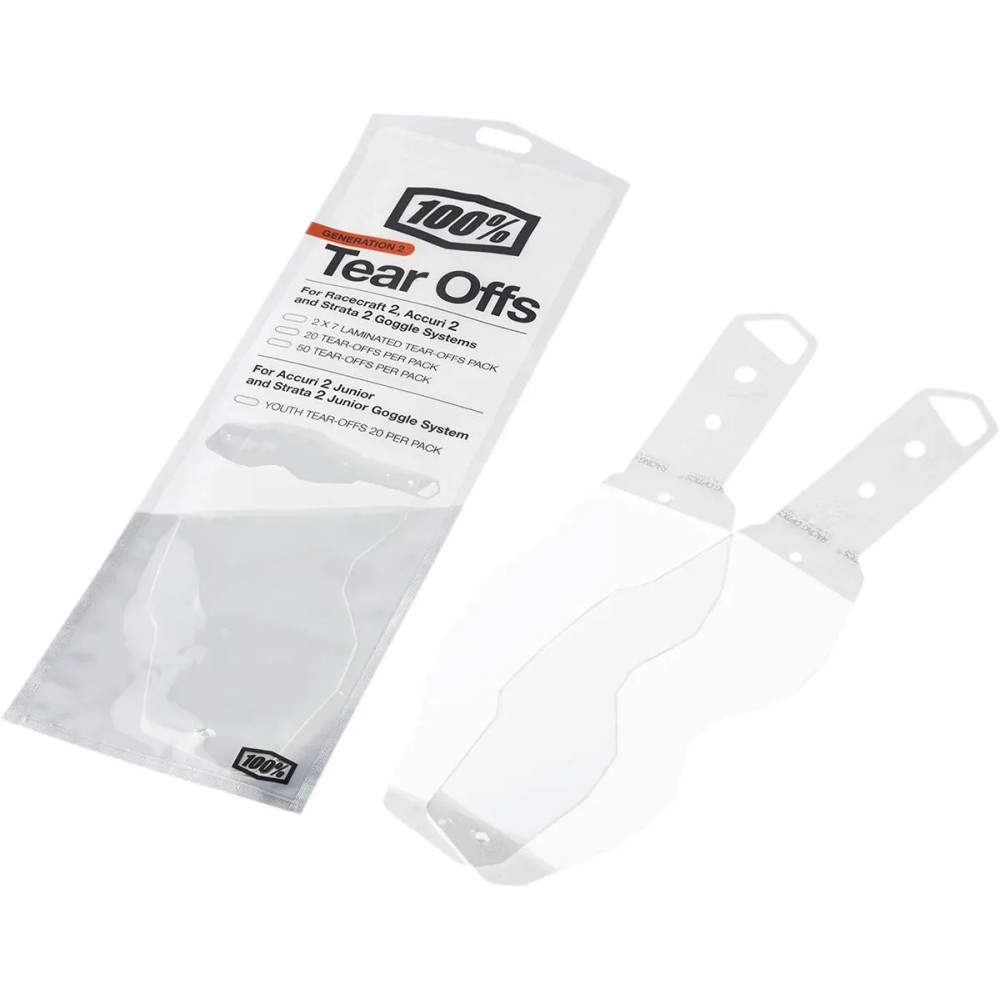 Accuri 2/Racecraft 2/Strata 2 Goggle Tear-Offs — Clear, 2 × 7-pack