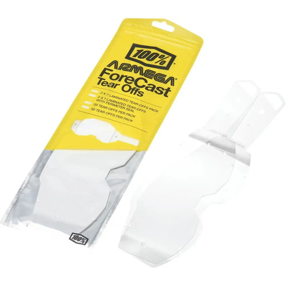 Armega Forecast Goggle Tear-Offs — 50 pack, Clear