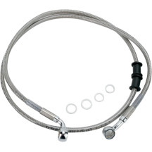 Stainless Steel Brake Line Kit — 113.5 cm (44-3/4"), front upper, silver clear-coated