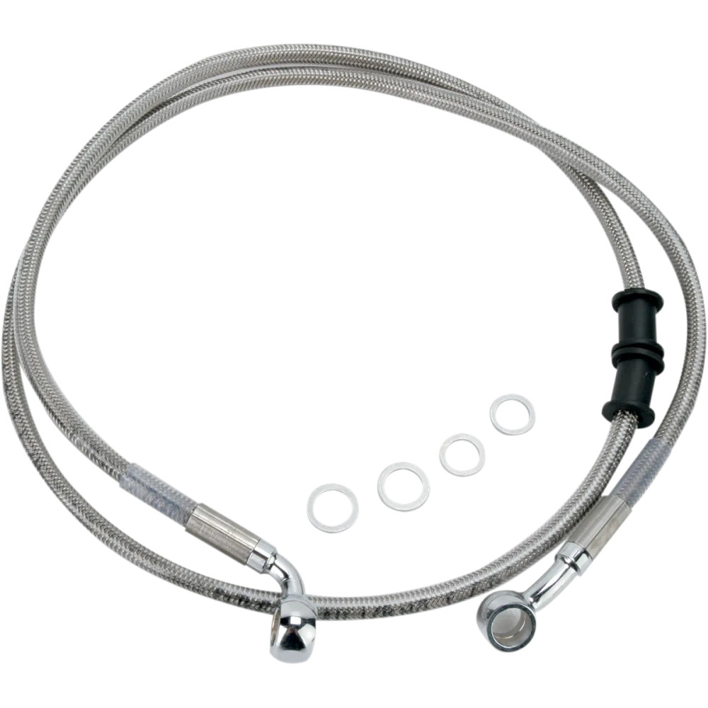 Stainless Steel Brake Line Kit — 113.5 cm (44-3/4"), front upper, silver clear-coated