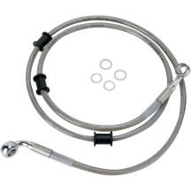 Stainless Steel Brake Line Kit — 42" (106.5 cm), without ABS, Silver, clear-coated