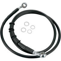 Stainless Steel Brake Line Kit — 42" (106.5 cm), front upper, Black