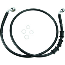 Extended Length Black Vinyl Brake Line Kit — 111 cm (43-3/4"), without ABS, Oversize +5.1 cm (2")
