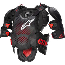 A-10 v2 Full Protector de Pecho — XL/2XL, Negro, Rojo