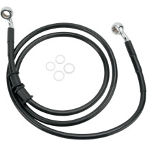 Stainless Steel Brake Line Kit — 116 cm (45-3/4"), without ABS, Black