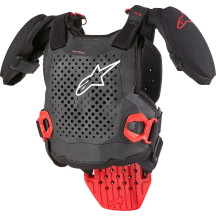 Protector de pecho Juvenil A5 S v2 — S/M, Negro, Rojo