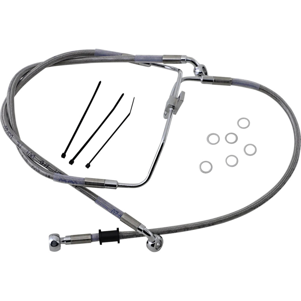 Stainless Steel Brake Line Kit — Front, without ABS, 47.5 cm (18-5/8"), 46.5 cm (18-1/4")