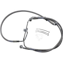 Extended Length Stainless Steel Brake Line Kit — Oversize +5.1 cm, 52.5/46.5 cm, without ABS, Silver