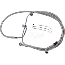 Extended Length Stainless Steel Brake Line Kit — Oversize +20.3 cm (8"), 67.5 cm (26-5/8"), 46.5 cm (18-1/4")